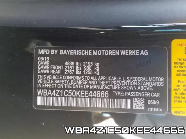 WBA4Z1C50KEE44666 фото 2