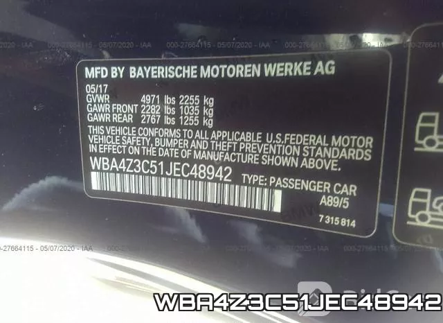 WBA4Z3C51JEC48942 фото 10