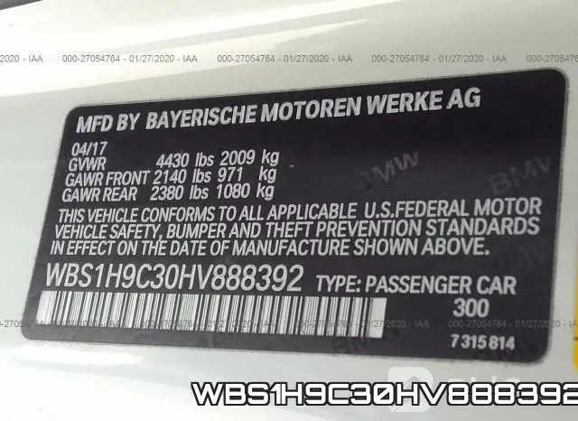 WBS1H9C30HV888392 фото 10