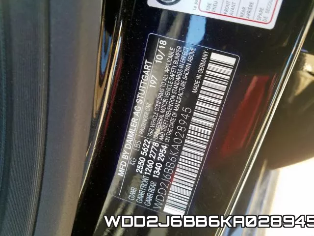WDD2J6BB6KA028945 фото 2