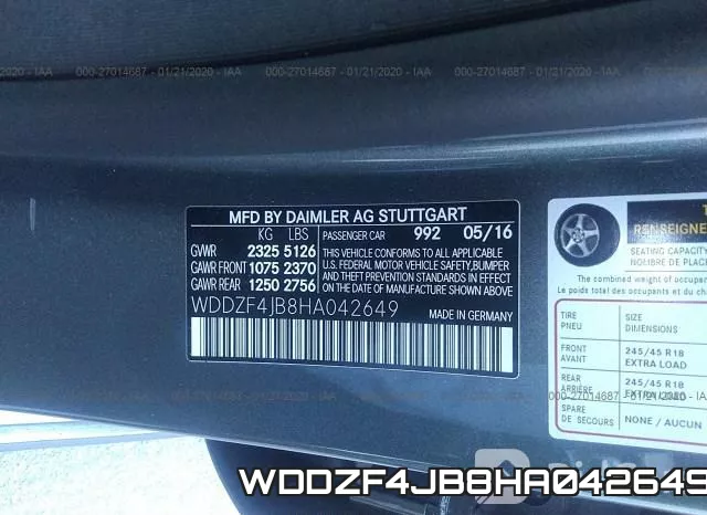 WDDZF4JB8HA042649 фото 10