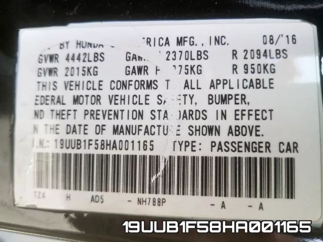 19UUB1F58HA001165 фото 2