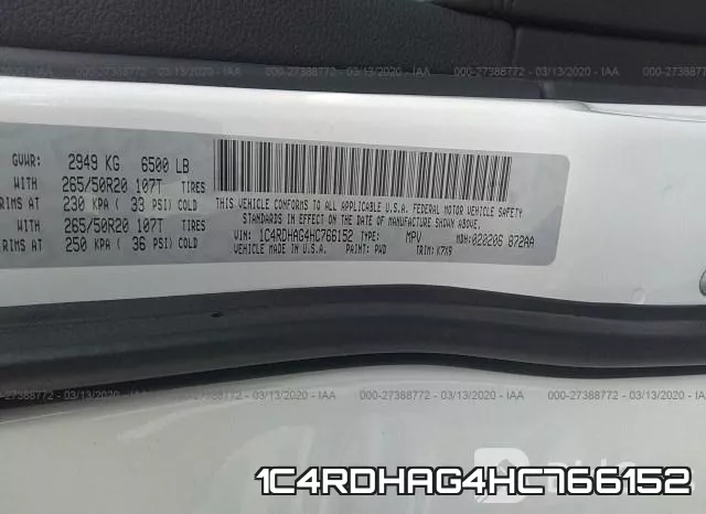 1C4RDHAG4HC766152 фото 10