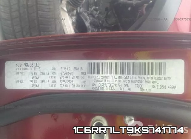 1C6RR7LT9KS741774 фото 10