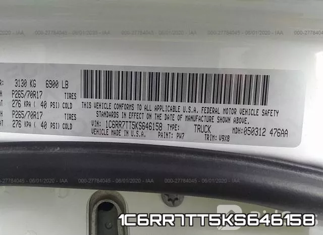 1C6RR7TT5KS646158 фото 10