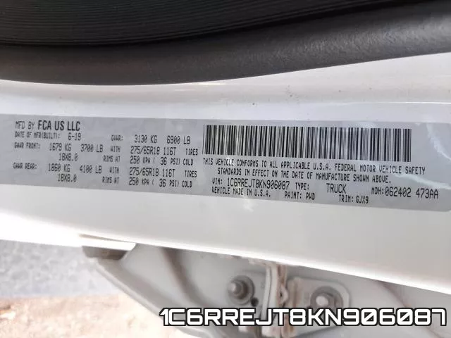 1C6RREJT8KN906087 фото 2