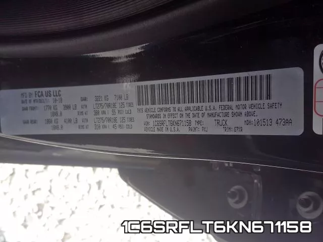 1C6SRFLT6KN671158 фото 2