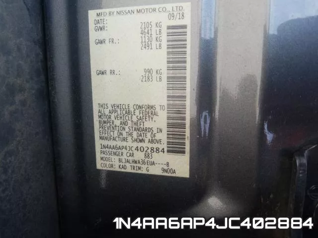 1N4AA6AP4JC402884 фото 2
