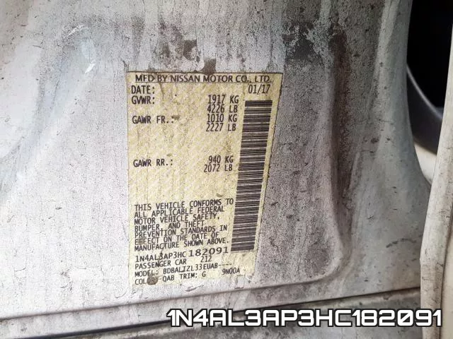 1N4AL3AP3HC182091 фото 2