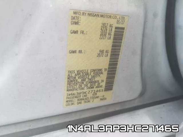 1N4AL3AP3HC271465 фото 2
