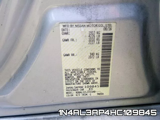 1N4AL3AP4HC109845 фото 2