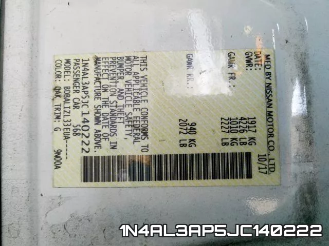 1N4AL3AP5JC140222 фото 2