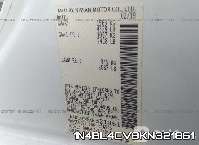 1N4BL4CV8KN321861 фото 10