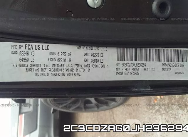 2C3CDZAG0JH236294 фото 10