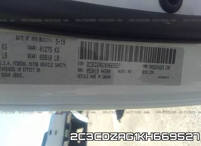 2C3CDZAG1KH669527 фото 10