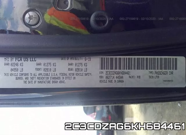 2C3CDZAG6KH684461 фото 10