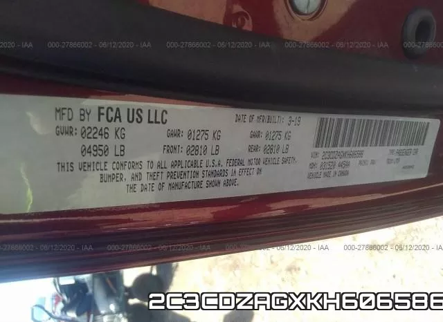 2C3CDZAGXKH606586 фото 10