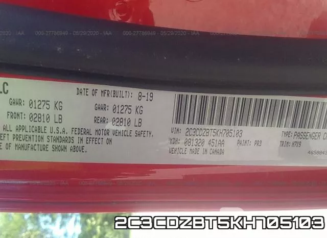 2C3CDZBT5KH705103 фото 10