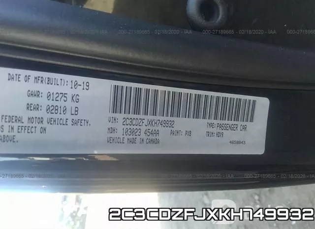 2C3CDZFJXKH749932 фото 10