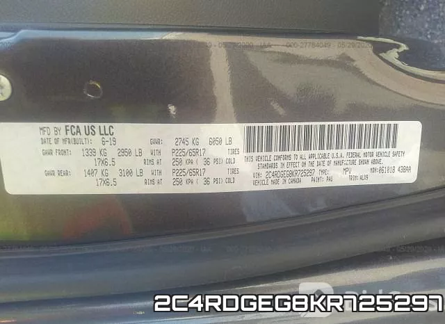 2C4RDGEG8KR725297 фото 10