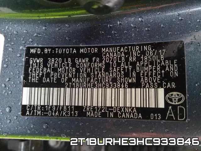 2T1BURHE3HC933846 фото 2