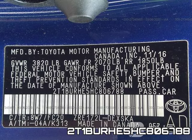 2T1BURHE5HC806788 фото 10