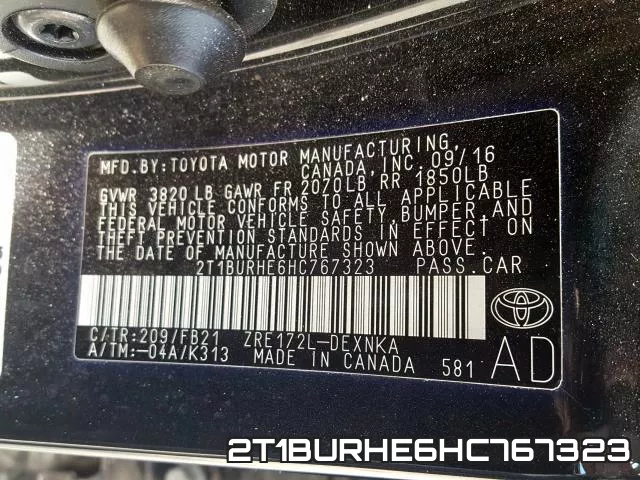 2T1BURHE6HC767323 фото 2