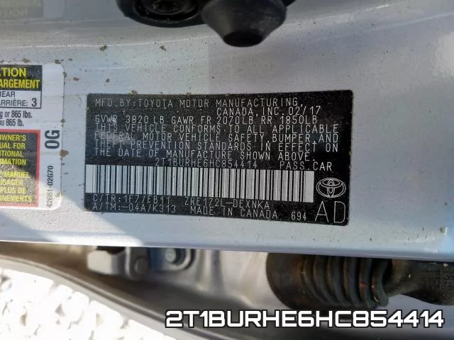 2T1BURHE6HC854414 фото 2