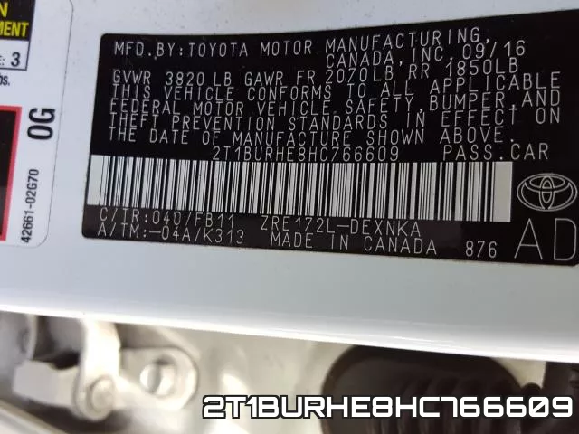 2T1BURHE8HC766609 фото 2