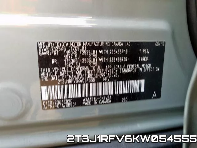 2T3J1RFV6KW054555 фото 2