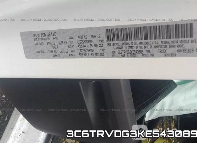 3C6TRVDG3KE543089 фото 10