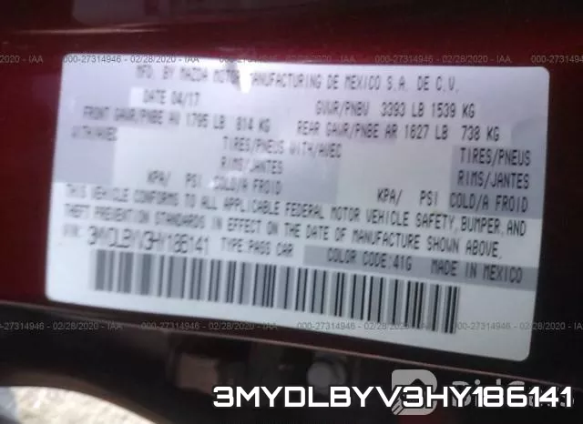 3MYDLBYV3HY186141 фото 10
