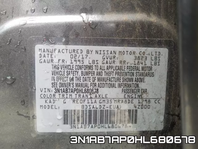 3N1AB7AP0HL680678 фото 2