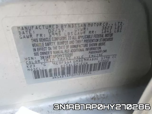 3N1AB7AP0HY270286 фото 2