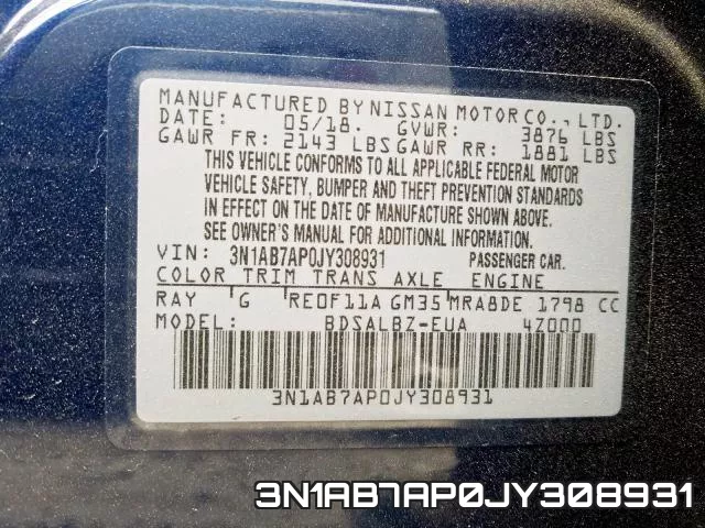 3N1AB7AP0JY308931 фото 2