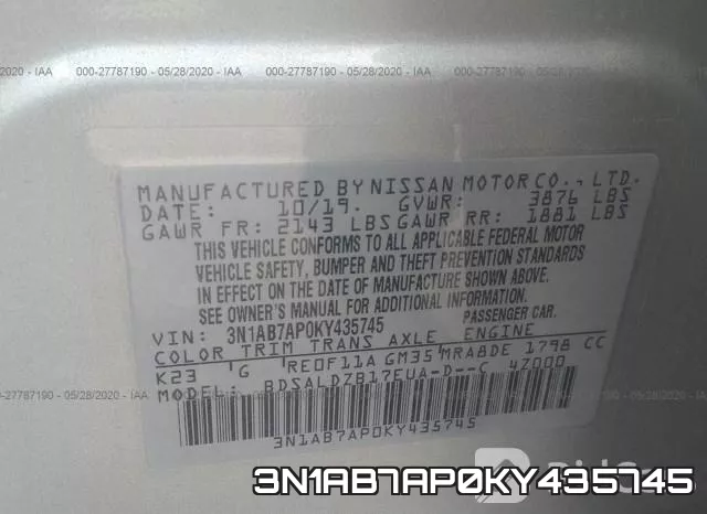 3N1AB7AP0KY435745 фото 10