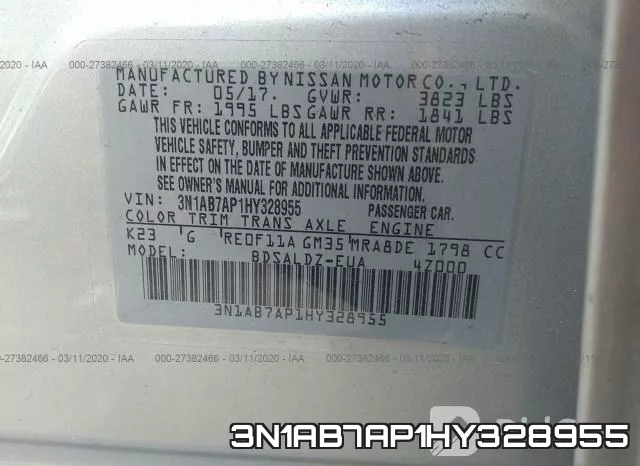 3N1AB7AP1HY328955 фото 10