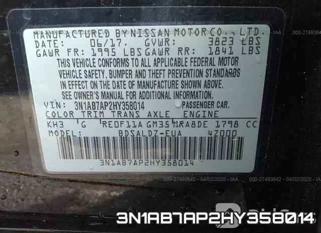 3N1AB7AP2HY358014 фото 10