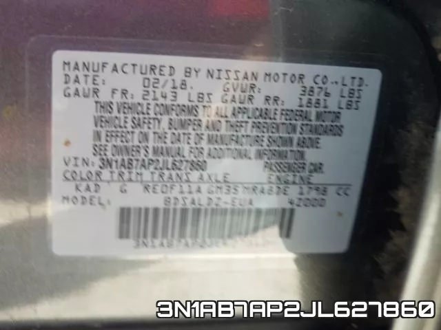3N1AB7AP2JL627860 фото 2