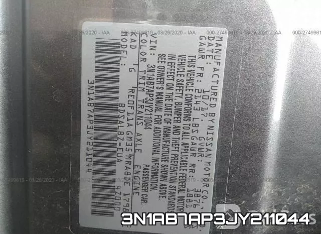 3N1AB7AP3JY211044 фото 10