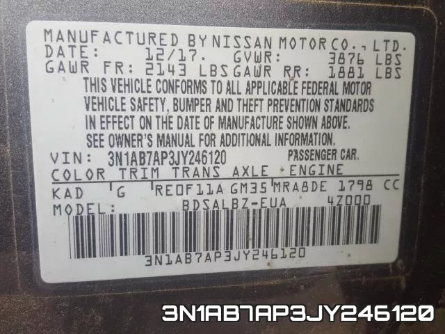 3N1AB7AP3JY246120 фото 2