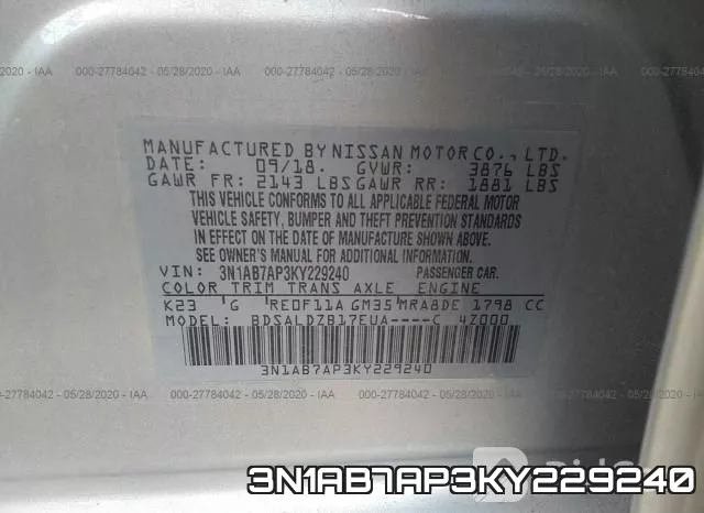 3N1AB7AP3KY229240 фото 10