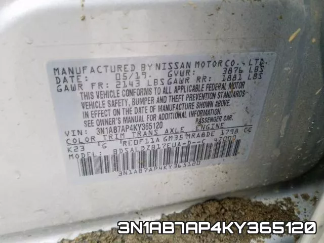 3N1AB7AP4KY365120 фото 2