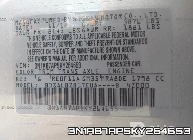 3N1AB7AP5KY264653 фото 10