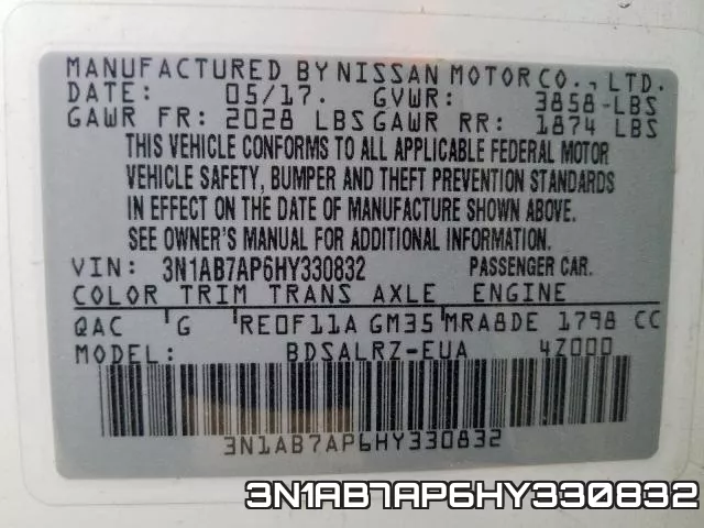 3N1AB7AP6HY330832 фото 2