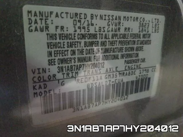 3N1AB7AP7HY204012 фото 2