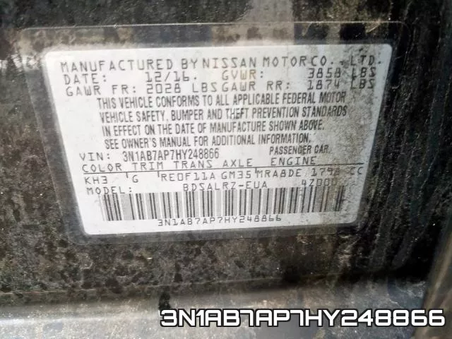 3N1AB7AP7HY248866 фото 2