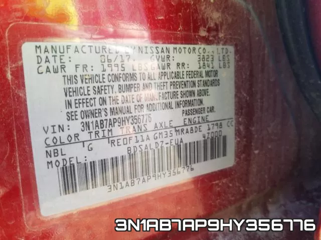 3N1AB7AP9HY356776 фото 2