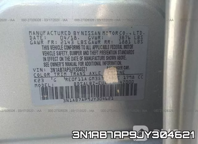 3N1AB7AP9JY304621 фото 10