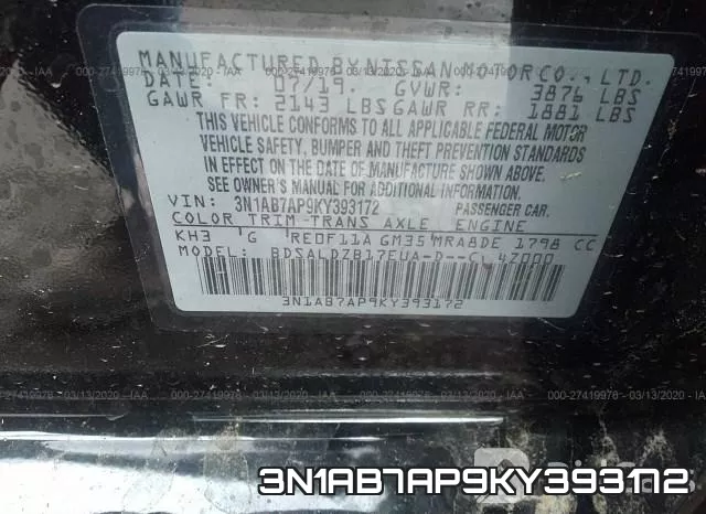 3N1AB7AP9KY393172 фото 10
